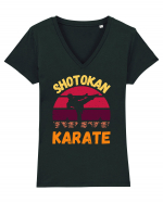 Shotokan Karate Tricou mânecă scurtă guler V Damă Evoker