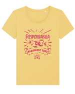 Responsabila cu alcoalele tari Tricou mânecă scurtă guler larg fitted Damă Expresser