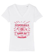 Responsabila cu banii de cauțiune Tricou mânecă scurtă guler V Damă Evoker