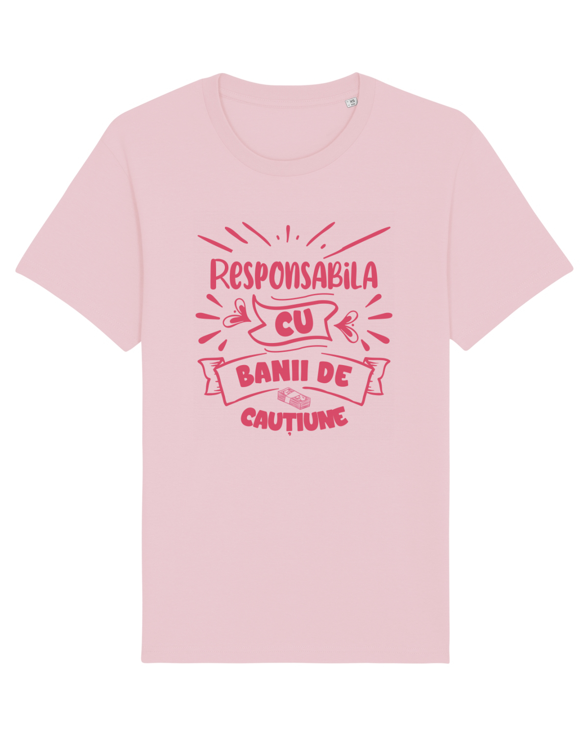 Tricou mânecă scurtă Unisex Rocker Cotton Pink