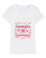 Responsabila cu cocktailurile Tricou mânecă scurtă guler V Damă Evoker
