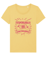 Responsabila cu cocktailurile Tricou mânecă scurtă guler larg fitted Damă Expresser