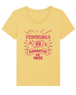 Responsabila cu dansatul pe mese Tricou mânecă scurtă guler larg fitted Damă Expresser