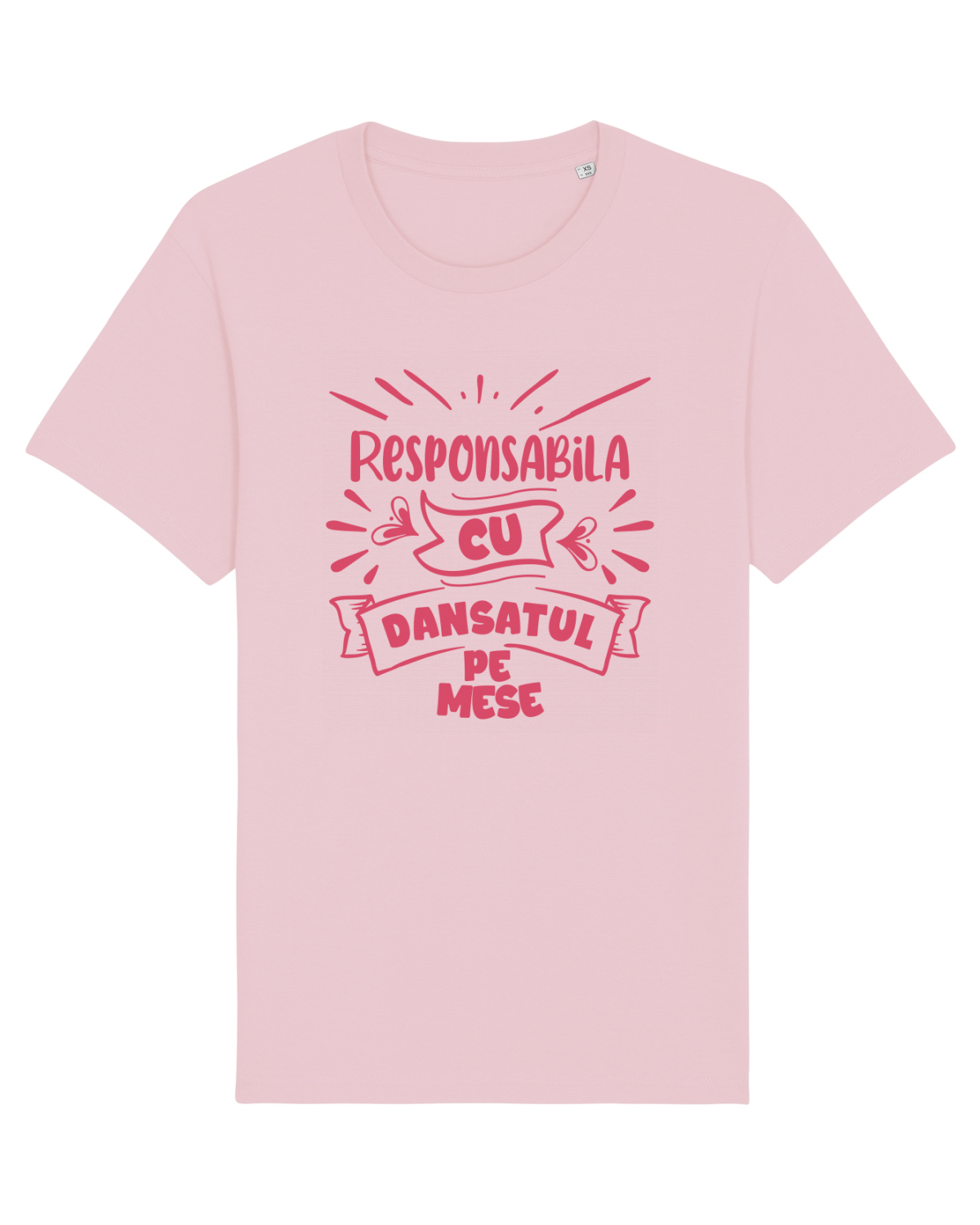 Tricou mânecă scurtă Unisex Rocker Cotton Pink
