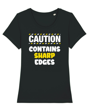 Caution - contains sharp edges Black