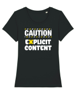 Caution - explicit content Tricou mânecă scurtă guler larg fitted Damă Expresser