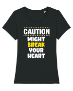 Caution - might break your heart Tricou mânecă scurtă guler larg fitted Damă Expresser