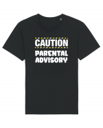 Caution - parental advisory Tricou mânecă scurtă Unisex Rocker