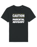 Caution - parental advisory Tricou mânecă scurtă Unisex Rocker