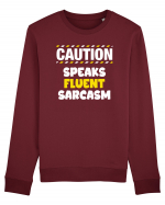 Caution - speaks fluent sarcasm Bluză mânecă lungă Unisex Rise