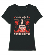 Nomad digital Tricou mânecă scurtă guler larg fitted Damă Expresser