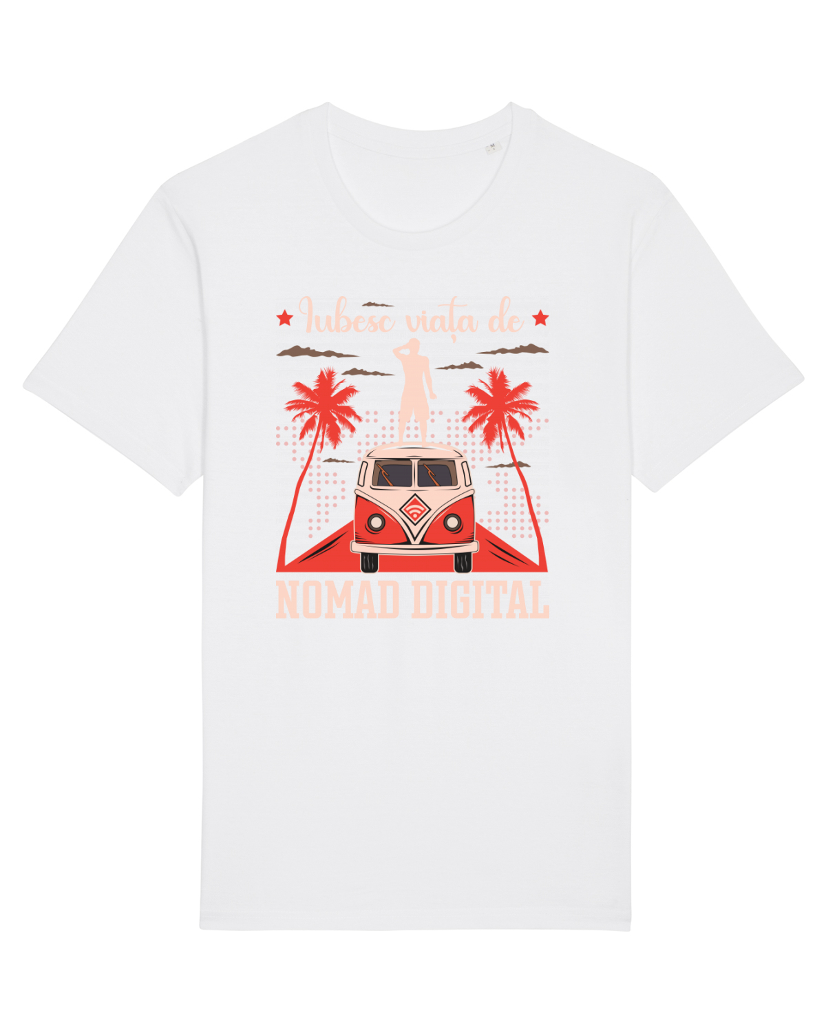 Tricou mânecă scurtă Unisex Rocker White
