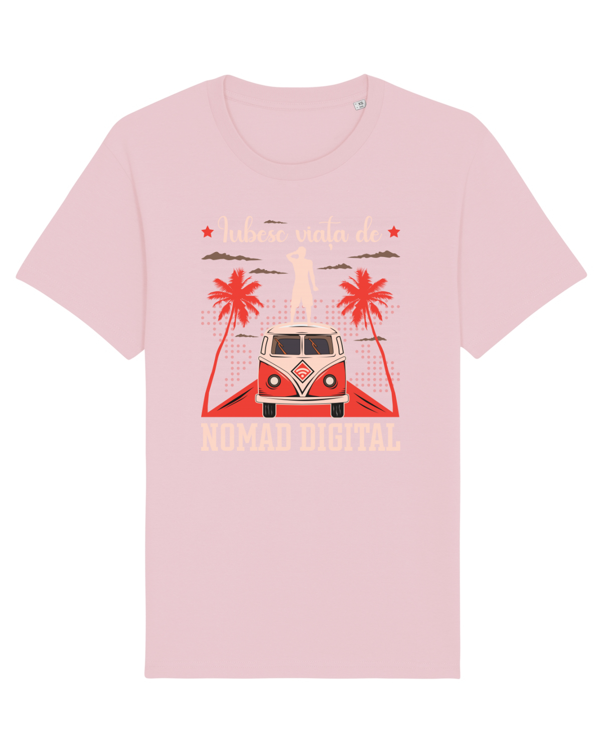 Tricou mânecă scurtă Unisex Rocker Cotton Pink