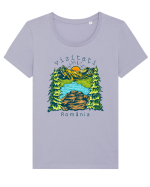 Vizitați România Tricou mânecă scurtă guler larg fitted Damă Expresser