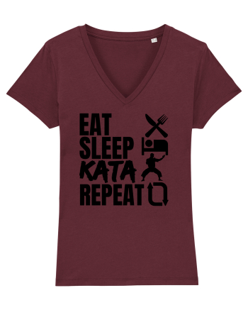 Eat Sleep Kata Repeat  Burgundy
