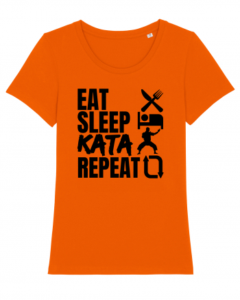 Eat Sleep Kata Repeat  Bright Orange