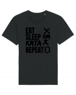 Eat Sleep Kata Repeat  Tricou mânecă scurtă Unisex Rocker