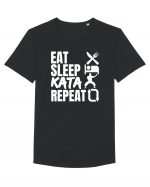 Eat Sleep Kata Repeat  Tricou mânecă scurtă guler larg Bărbat Skater