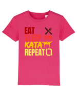 Eat Sleep Kata Repeat  Tricou mânecă scurtă  Copii Mini Creator