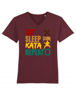 Eat Sleep Kata Repeat  Tricou mânecă scurtă guler V Bărbat Presenter