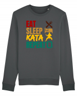 Eat Sleep Kata Repeat  Bluză mânecă lungă Unisex Rise