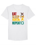 Eat Sleep Kata Repeat  Tricou mânecă scurtă guler larg Bărbat Skater