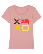 Eat Sleep Kata Repeat  Tricou mânecă scurtă guler larg fitted Damă Expresser
