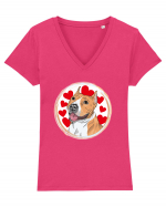 I Love Pitbull Tricou mânecă scurtă guler V Damă Evoker