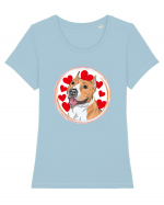 I Love Pitbull Tricou mânecă scurtă guler larg fitted Damă Expresser