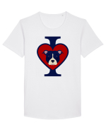 I Love Pitbull Tricou mânecă scurtă guler larg Bărbat Skater