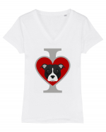 I Love Pitbull Tricou mânecă scurtă guler V Damă Evoker