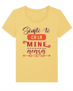 Simte-te ca la mine acasă Tricou mânecă scurtă guler larg fitted Damă Expresser