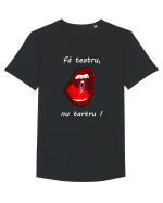 Fă teatru, nu tartru! Tricou mânecă scurtă guler larg Bărbat Skater