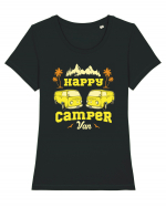 Happy Camper Van Tricou mânecă scurtă guler larg fitted Damă Expresser