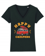 Happy Campers Tricou mânecă scurtă guler V Damă Evoker