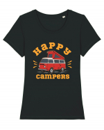 Happy Campers Tricou mânecă scurtă guler larg fitted Damă Expresser