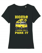 Home is Where You Park it Tricou mânecă scurtă guler larg fitted Damă Expresser