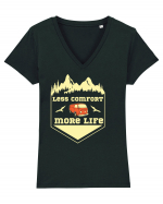 Less Comfort More Life Tricou mânecă scurtă guler V Damă Evoker