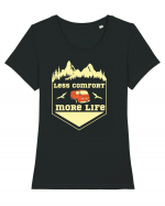 Less Comfort More Life Tricou mânecă scurtă guler larg fitted Damă Expresser