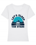 Let's Sleep Under the Stars Tricou mânecă scurtă guler larg fitted Damă Expresser