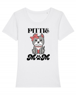 Pittie Mom Tricou mânecă scurtă guler larg fitted Damă Expresser