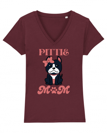 Pittie Mom Burgundy