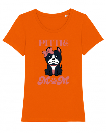 Pittie Mom Bright Orange