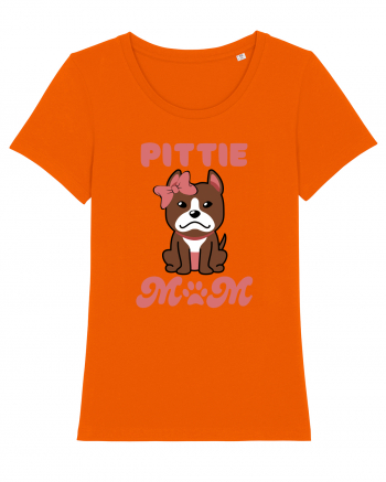 Pittie Mom Bright Orange