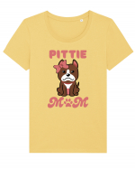 Pittie Mom Tricou mânecă scurtă guler larg fitted Damă Expresser