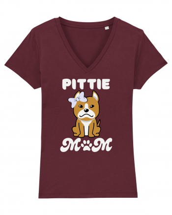 Pittie Mom Burgundy