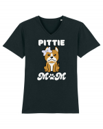 Pittie Mom Tricou mânecă scurtă guler V Bărbat Presenter