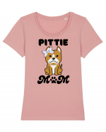 Pittie Mom Tricou mânecă scurtă guler larg fitted Damă Expresser