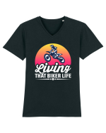 living that biker life Tricou mânecă scurtă guler V Bărbat Presenter