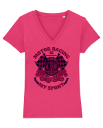 Motor Racing Is My Sport Tricou mânecă scurtă guler V Damă Evoker